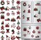 30 Pcs Christmas Diamond Painting Magnets for Refrigerator Buffalo Plaid Diamond Art Painting Kits Magnets Red Green White Fridge Diamond Stickers for Xmas DIY Home Decors